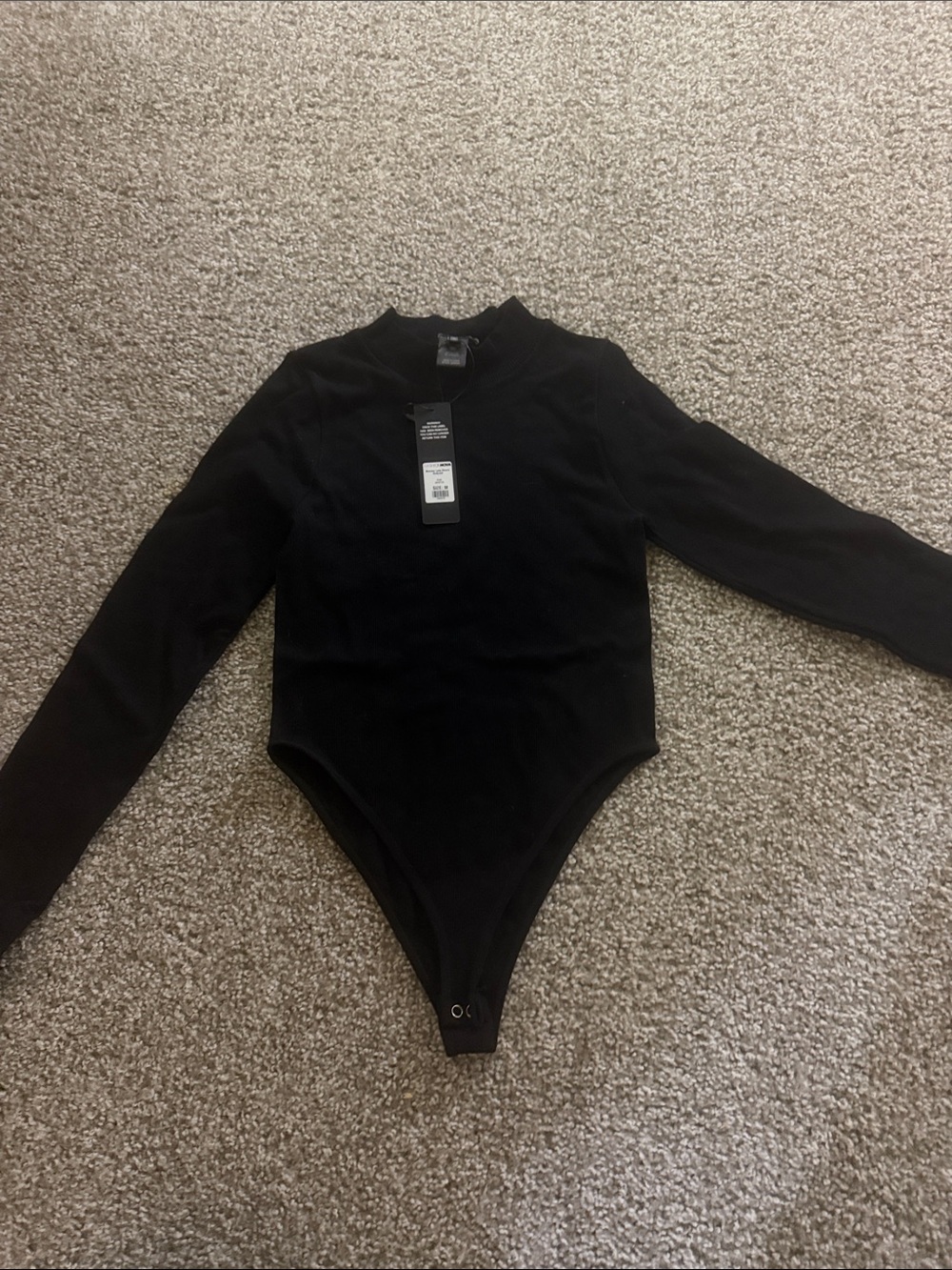 Fashion Nova Black Long-Sleeve Kids Bodysuit One-Piece